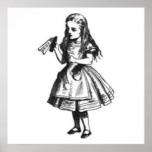 Alice mit Flasche "Drink Me" Poster