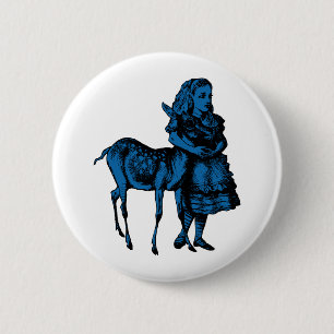 Alice mit Kitz schwärzte blaue Fülle mit Tinte Button