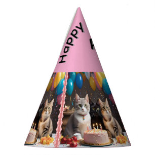 Alice Name Mit Geburtstagsfeier Katzen, Partyhütchen
