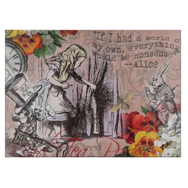 Alice-Nonsens-Vorhang Schneidebrett (Vorderseite)