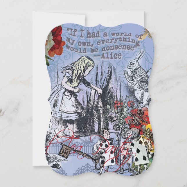 Alice Nonsense Vorhang Wunderland - Blau (Vorderseite)