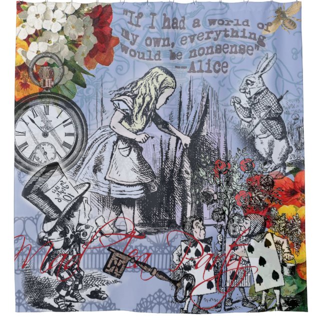Alice Nonsense Vorhang Wunderland - Blau (Vorderseite)