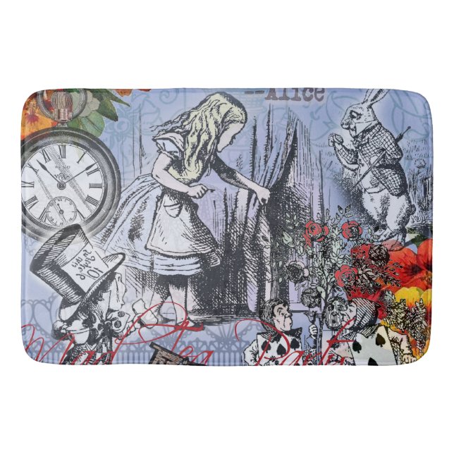 Alice Nonsense Vorhang Wunderland - Blau Badematte (Vorderseite)