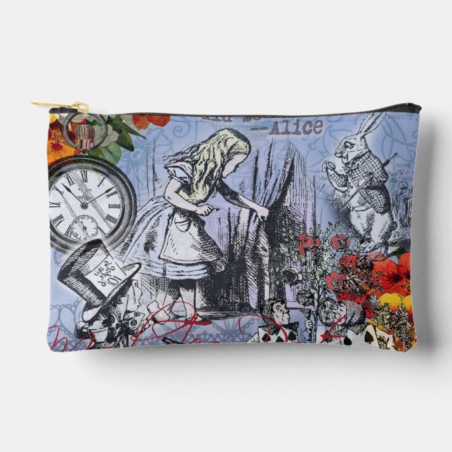 Alice Nonsense Vorhang Wunderland - Blau Zubehörtasche (Vorderseite)
