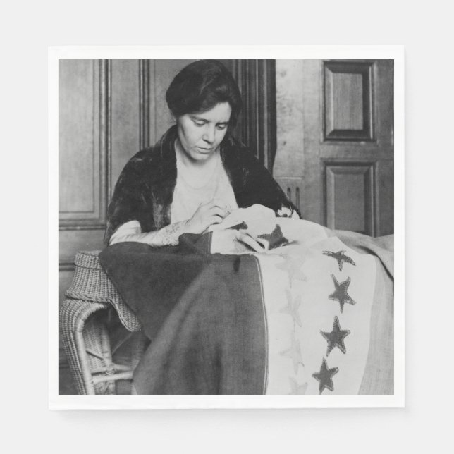 Alice Paul, Sewing Suffrage Flag, 1910er Serviette (Vorderseite)