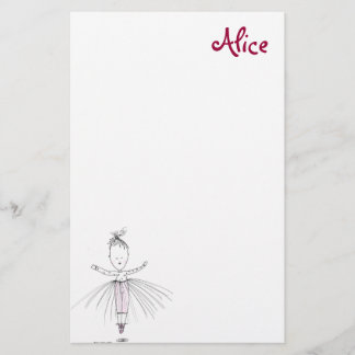 Alice - Petite danseuse papeterie personnalisée