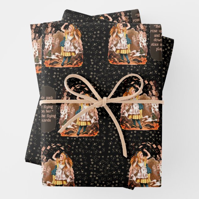 Alice Playing Cards Black Geschenkpapier Set (Beispiel)