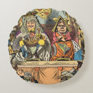 Alice Prozess des Herzbuben Vintage Rundes Kissen