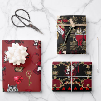 Alice Queen of herzen Schwarz-Rot-Set Geschenkpapier Set