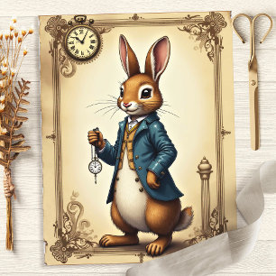 Alice Rabbit Portrait Scrapbook Paper