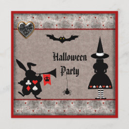 Alice & Rabbit Wonderland Halloween-Party Invites Einladung