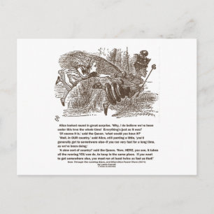 Alice Red Queen Bleibe am gleichen Ort Postkarte