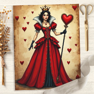 Alice Reine de Coeur Papier pour Scrapbooking Coeu