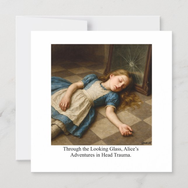 Alice’s Adventures in Head Trauma  Magneteinladung (Vorderseite)