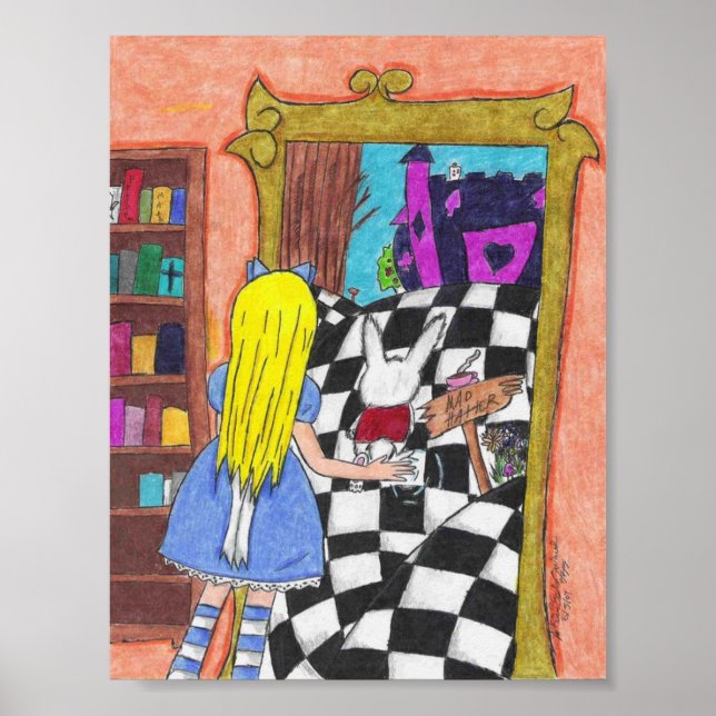 Alice sah das Glasposter durch Poster (Vorne)