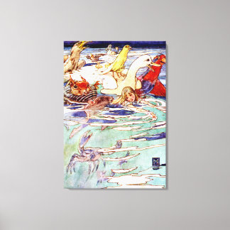 Alice Schwimmen Im Pool der Tränen im Wunderland Leinwanddruck