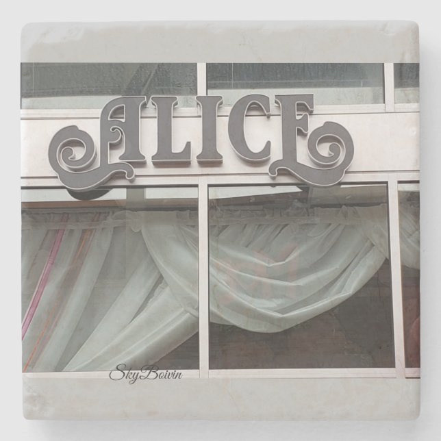 Alice-Shop Steinuntersetzer (Vorderseite)