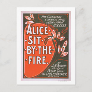 Alice Sit by Fire Great London Play Poster Postkarte