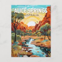Alice Springs Australia Reisen Art Vintag
