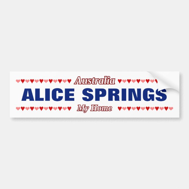ALICE SPRINGS - Meine Zuhause - AustralienHerzen Autoaufkleber (Vorne)