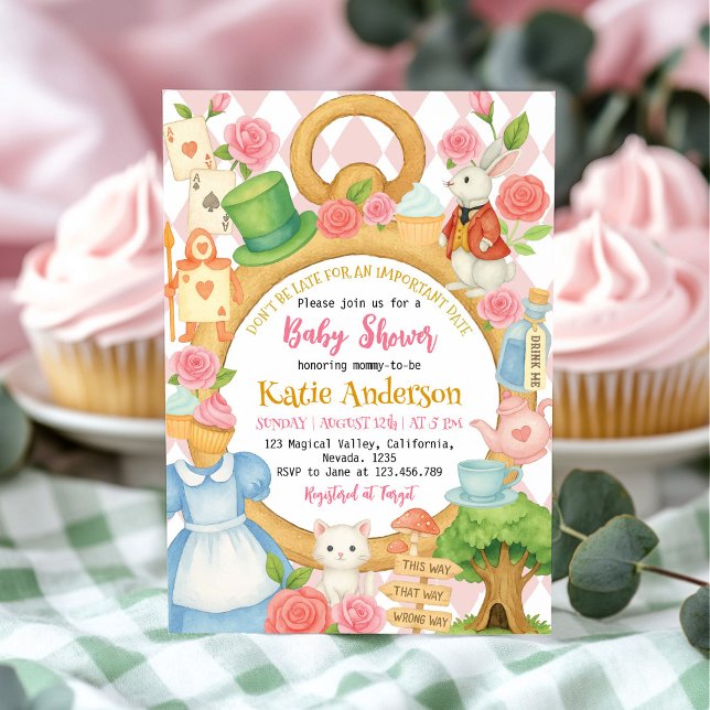 Alice Tea Party Kinderdusche Einladung (Von Creator hochgeladen)