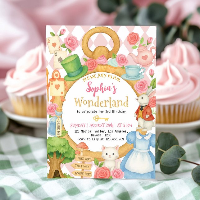 Alice Tea Party Wonderland Einladung zum Geburtsta (Von Creator hochgeladen)
