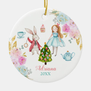 Alice Tea rose Floral Wreath Alice ornement