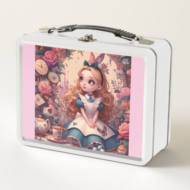 Alice Tea Time Metall Brotdose (Vorderseite)