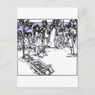 Alice & the Queen Vintag Illustration Postkarte