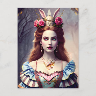 Alice the Rabbit Queen Postcard Postkarte