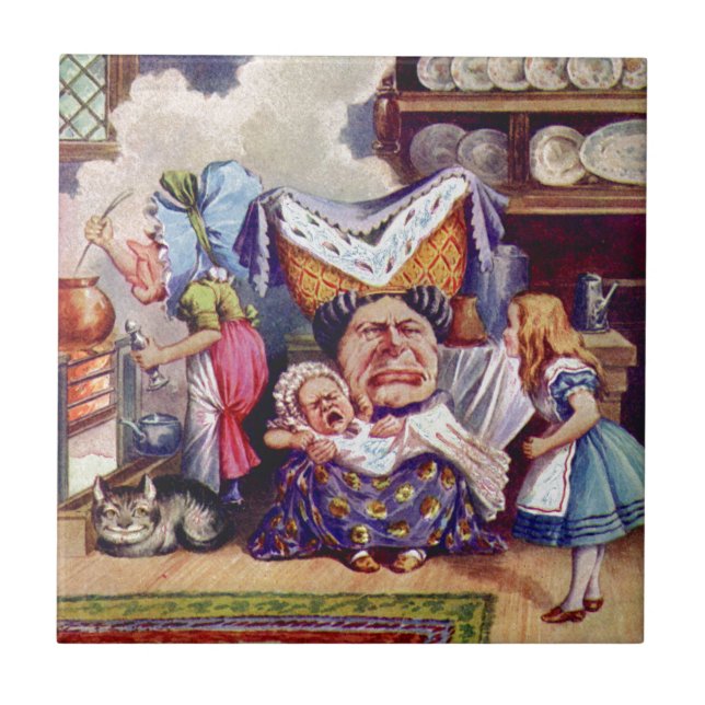 Alice trifft die Herzogin und das Pic-Baby Fliese (Vorderseite)