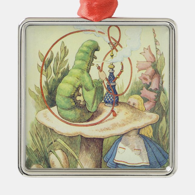 Alice trifft die Raupe Ornament Aus Metall (Vorne)