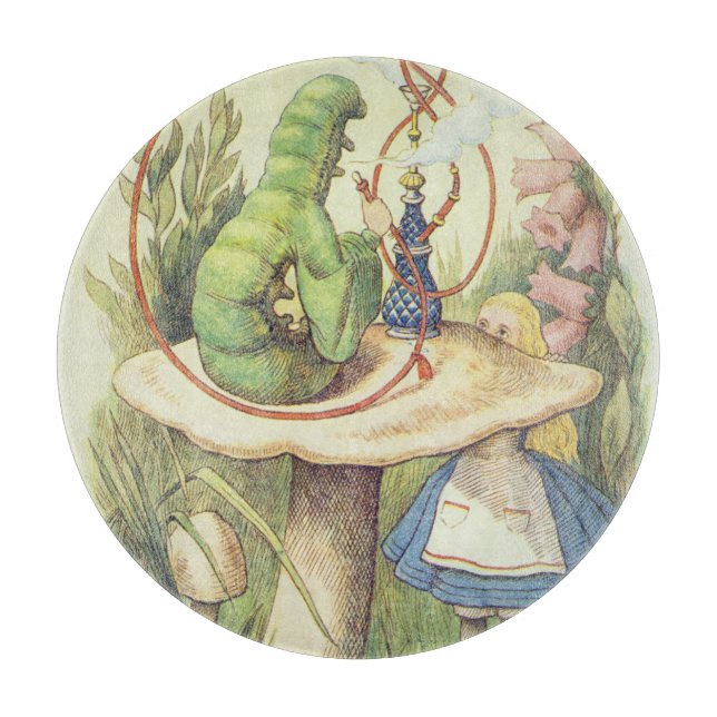 Alice trifft die Raupe Schneidebrett (Vorderseite)
