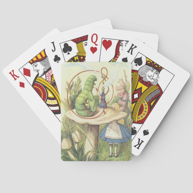 Alice trifft die Raupe Spielkarten (Rückseite)