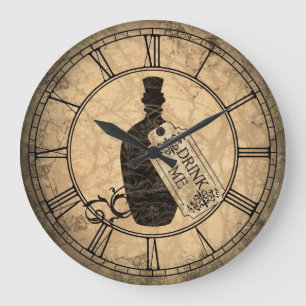 Alice trinken mich Flasche Große Wanduhr