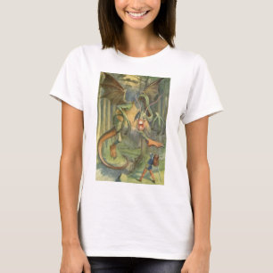Alice u. das Jabberwocky in farbenreichem T-Shirt
