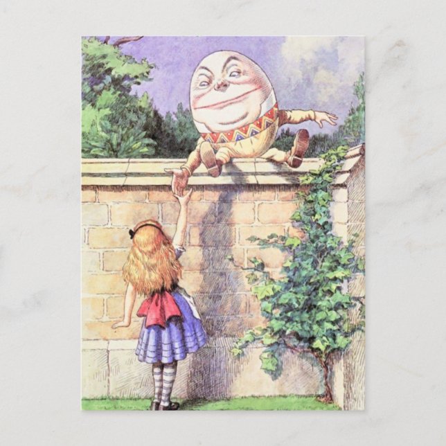Alice u. Humpty Farbe Postkarte (Vorderseite)