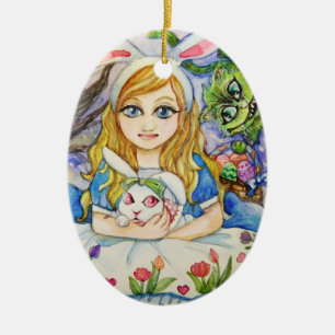 Alice und Bunny Keramik Ornament