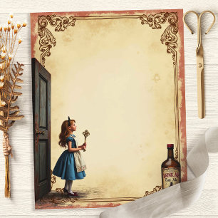 Alice und das Door Drink Me Scrapbook Paper