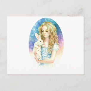 Alice und das Kaninchen Postkarte