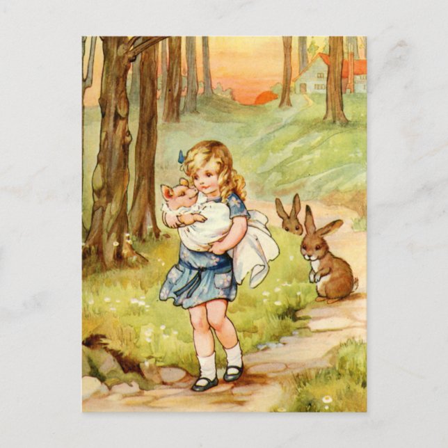 Alice und das Schweine Baby Postkarte (Vorderseite)
