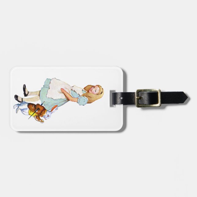 Alice und das weiße Kaninchen im Märchenland Gepäckanhänger (Vorderseite horizontal)