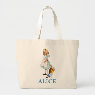 Alice und das weiße Kaninchen im Wunderland Jumbo Stoffbeutel