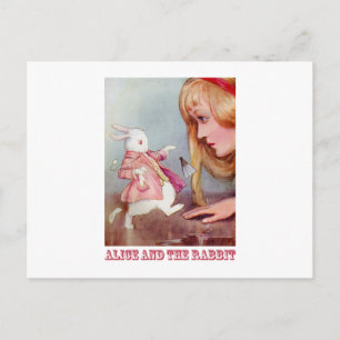 Alice und das weiße Kaninchen Postkarte
