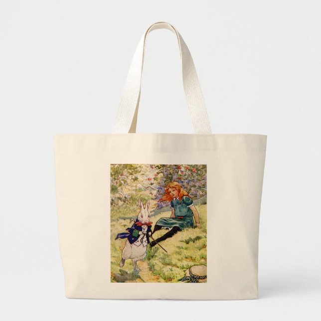 ALICE UND DAS WEISSE RABBIT JUMBO STOFFBEUTEL (Vorne)