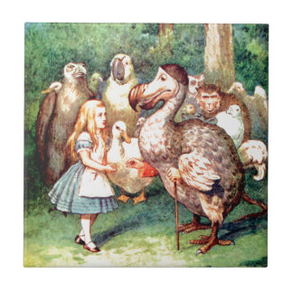 Alice und der Dodo-Vogel im Märchenland Fliese