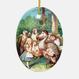 Alice und der Dodo-Vogel im Märchenland Keramikornament