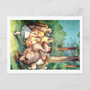 Alice und der Dodo-Vogel in Wonderland Postkarte