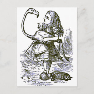 Alice und der Flamingo Postkarte