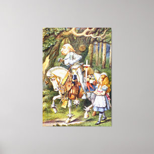 Alice und der weiße Ritter im Märchenland Leinwanddruck